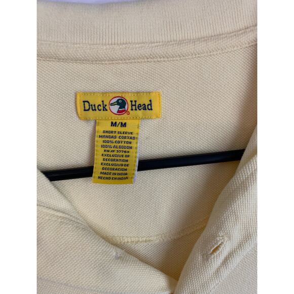 Duck Head Men's Medium Yellow Golf Polo Short Sleeve 100% Cotton - Picture 3 of 5